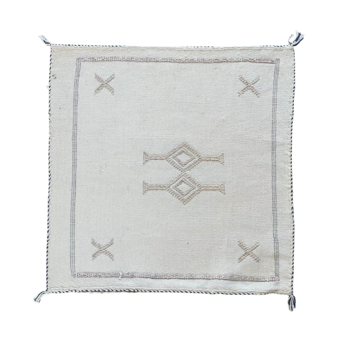 Cactus Silk Square Cushion Cover - White 45x45cm