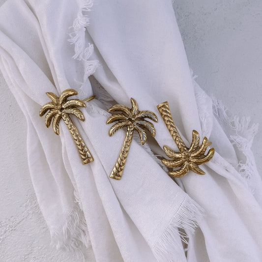 Brass palm tree napkin ring