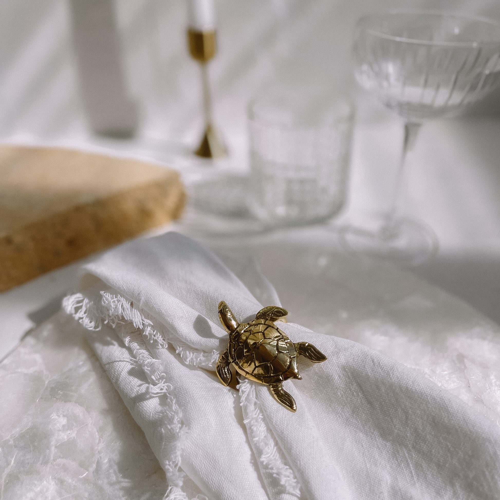 Brass turtle napkin ring