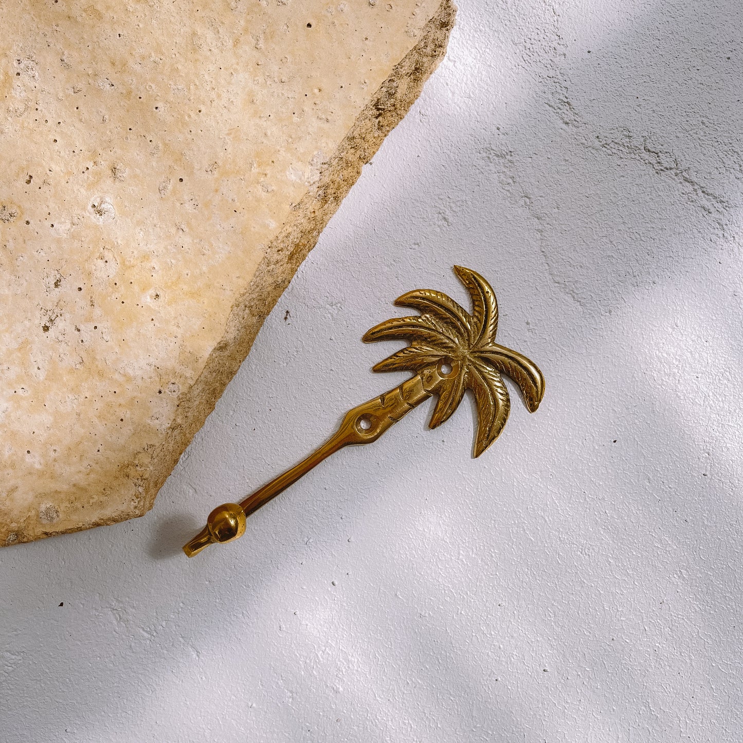 Brass palm tree wall hook