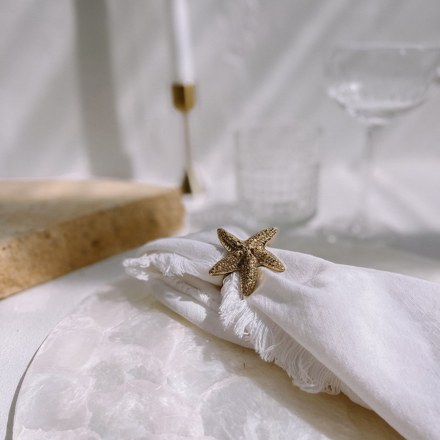 Brass starfish napkin ring