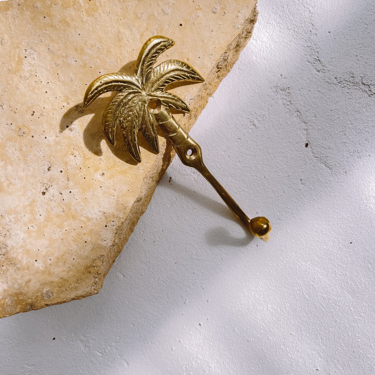 Brass palm tree wall hook