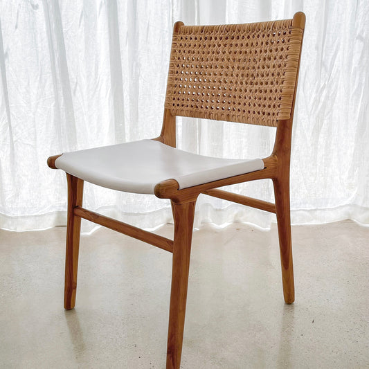 leather dining chair, white dining chair