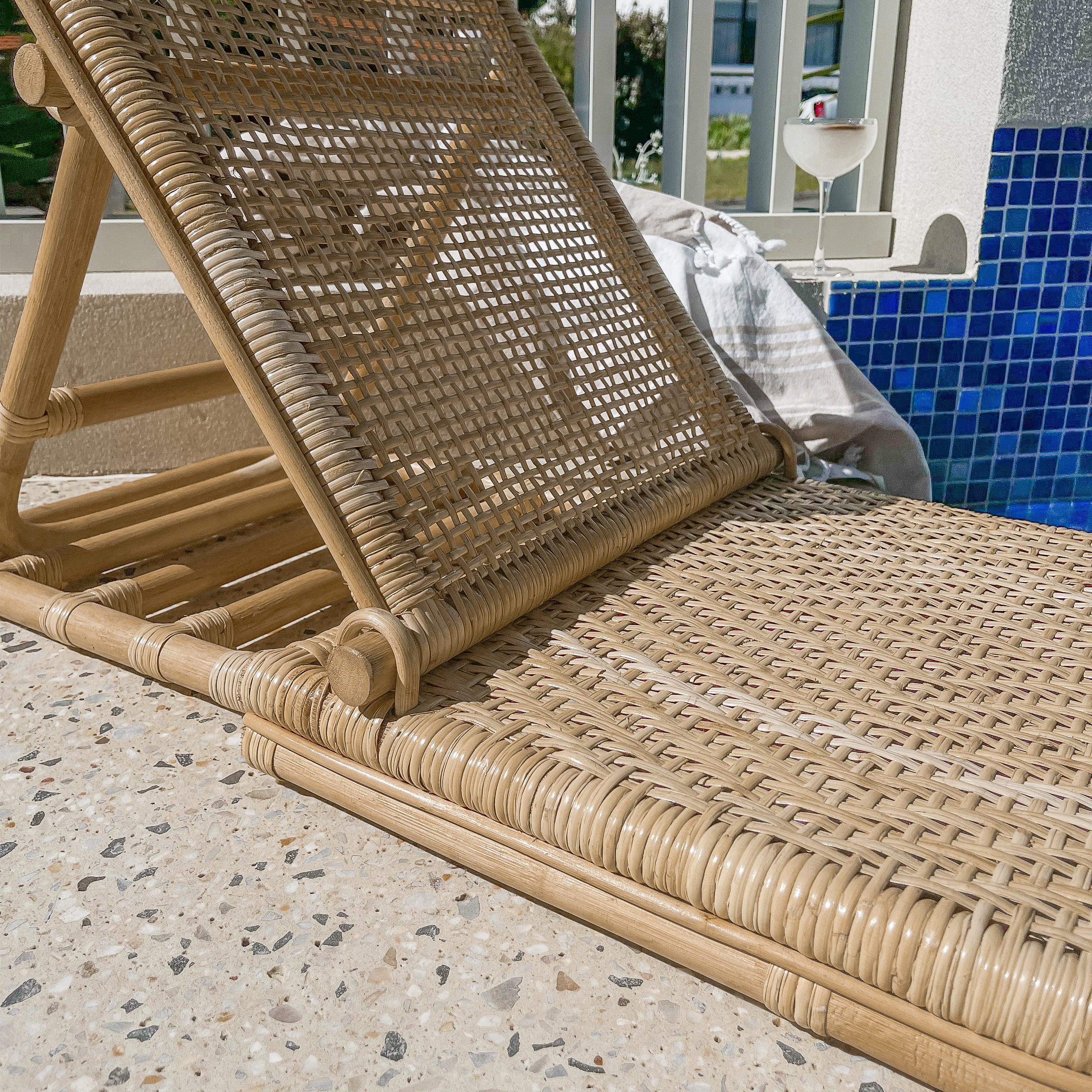 Folding rattan best sale beach chair