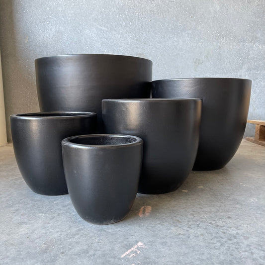 Matte Black Terracotta Pot